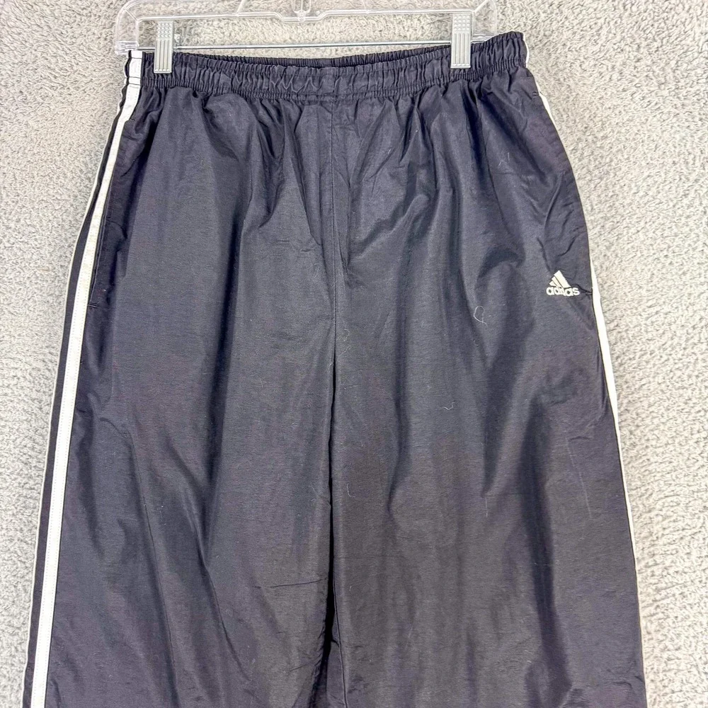 Vintage Adidas Track Pants‎ Mens Large 3-Stripes Windbreaker Lined Nylon 00s Y2K